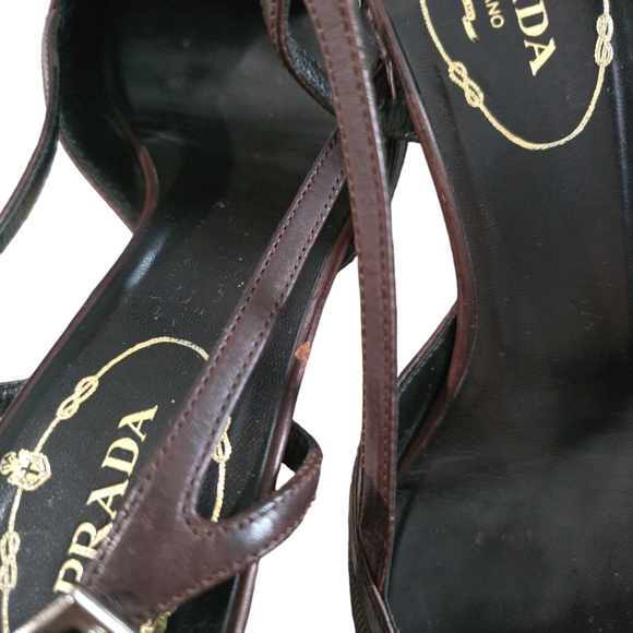Authentic Vintage Prada Slingback Heels Size 36.5 - Picture 9 of 12